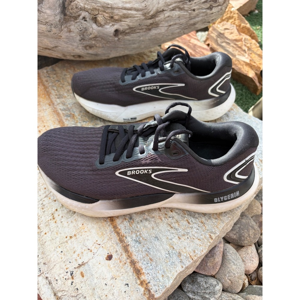 Brooks Glycerin 21 Mens Running Shoes Black White Wide D 1204081D090 Size 9 - Picture 8 of 12